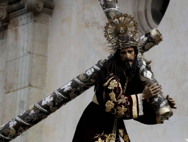 Imagen de Jesús de La Merced durante la procesión de La Reseña este martes santo, en Ciudad de Guatemala