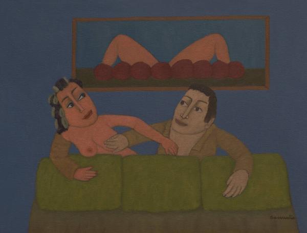 El erotismo y el humor han sido el ‘leitmotiv’ de la obra de Samudio. En la foto: ‘Escena de alcoba’.