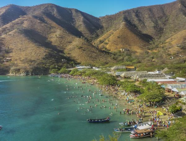Vista aérea de Taganga, en Santa Marta.