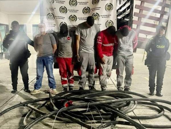 Robos de cables en Cali. Hay más de 150 capturas, según Emcali.