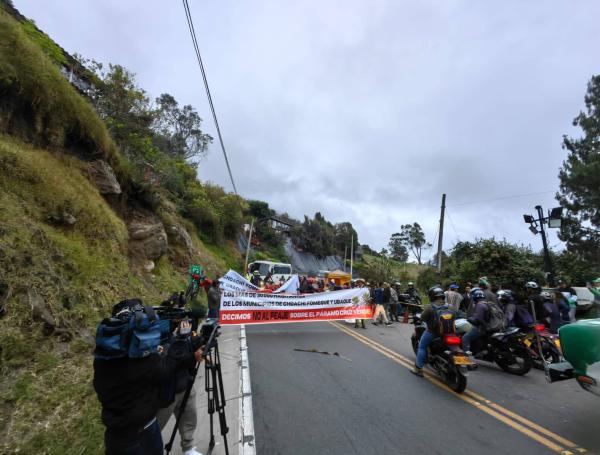 Protesta en la vía a la Calera por instalación de nuevo peaje