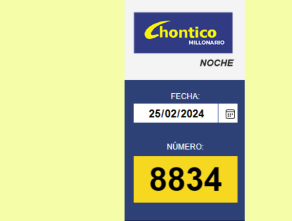 Resultados El Chontico Noche.