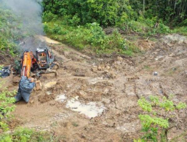 Minería ilegal a cielo abierto en el departamento de Bolívar