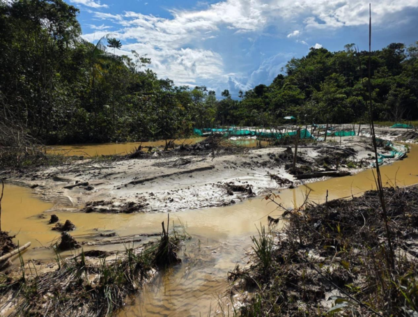 Una zona donde se realizaba extracción de minería ilegal.