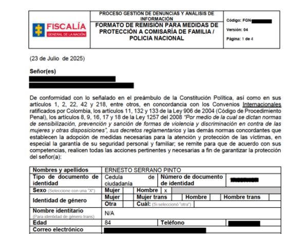 Medida de protección de la Fiscalía en favor de Ernesto Serrano por el caso Mac Pollo.