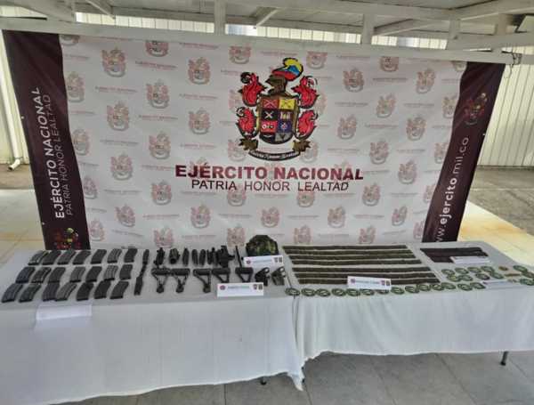 Arsenal incautado en Nariño