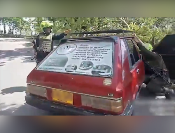 Carro de el intento de secuestro en Ituango.