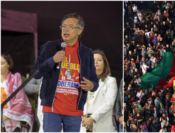 Presidente Gustavo Petro en la Plaza de Bolívar este 24 de octubre