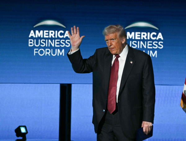 El presidente de Estados Unidos, Donald Trump, durante el America Business Forum en Miami, Florida.
