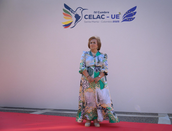 Llegada de la canciller Rosa Villavicencio a la Cumbre Celac-UE.