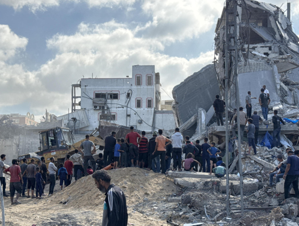 Damage following Israel's attack on October 28, 2025, in the Gaza Strip.