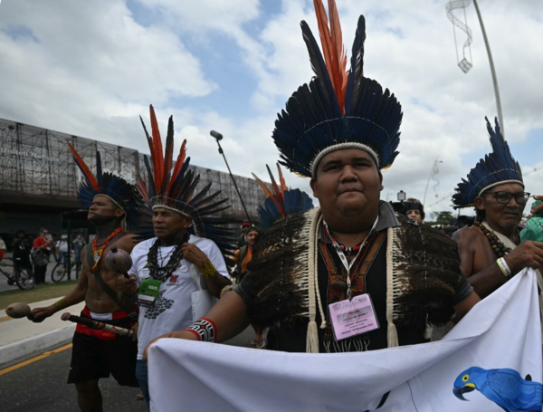 Protestas de indígenas que bloquearon la entrada a pabellón de la ONU en COP30