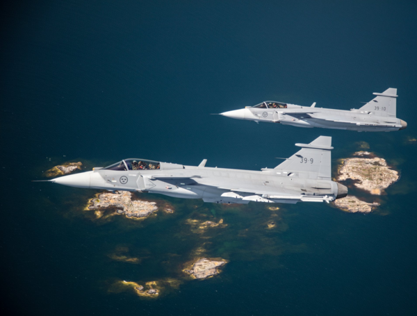 Aviones de combate Gripen.