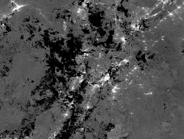 Imagen satelital de la luminosidad en Bogot??