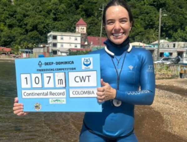 La apneista colombiana Sofía Gómez marcó un nuevo récord panamericano