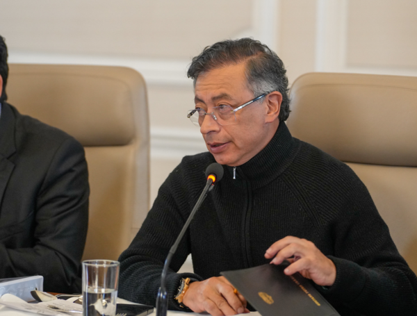 El presidente Gustavo Petro en el consejo de ministros de este 19 de enero.