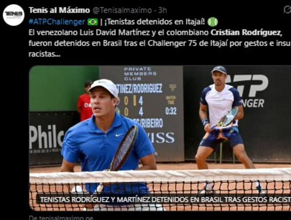 Video | Detienen en Brasil a tenista Cristian Rodríguez por realizar ...