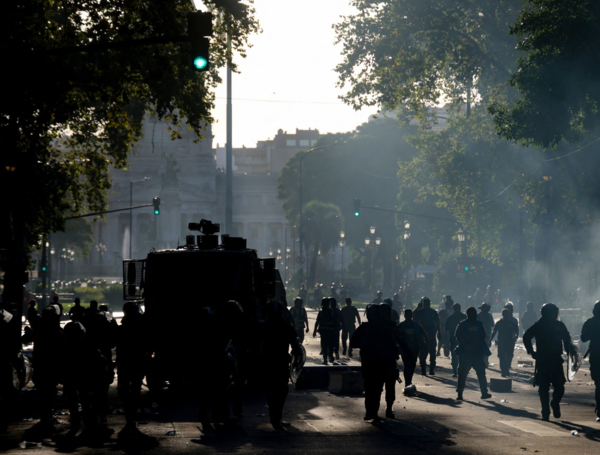 Protestas en Argentina contra la reforma laboral.