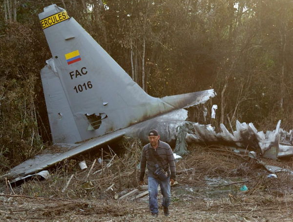 Avión Hércules de la FAC estrellado en Putumayo