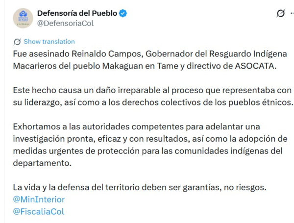 Defensoría del Pueblo.