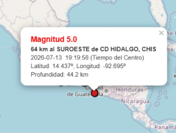 Temblor en México.