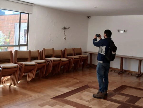 Viviendas afectadas en Bogotá tras terremoto.