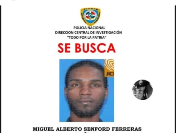 Cartel con el que buscaban al hombre en República Dominicana.