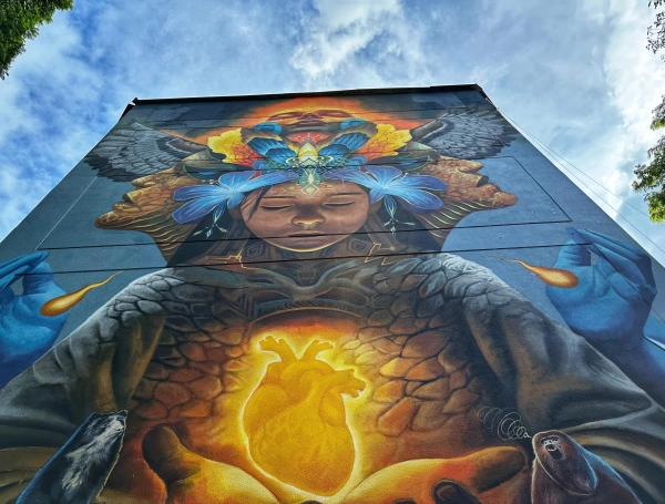 El reconocido mural de Pereira quedó gravemente averiado durante el terremoto.