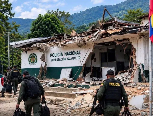 Destruyen estación de Policía de Guamalito, Carmen, Norte de Santander