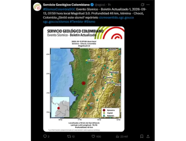 Temblor domingo 13 de septiembre