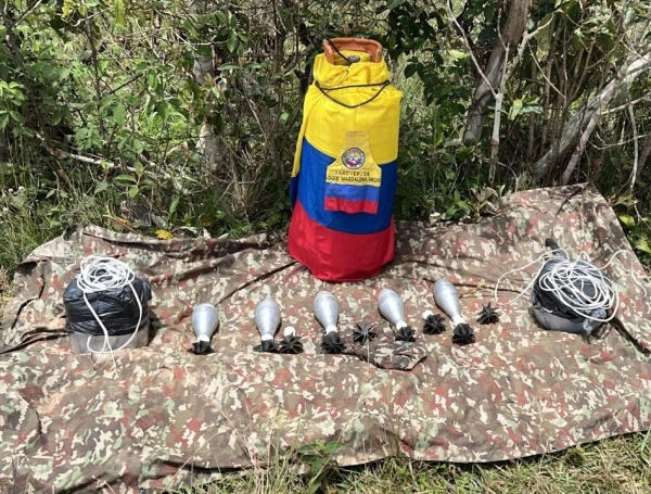 Explosivos localizados por el Ejército en Briceño.