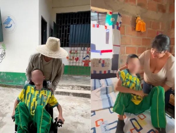 Yeimi, la valiente madre que carga a Misael para llevarlo a la escuela: 'Yo lo subo, estoy acostumbrada'