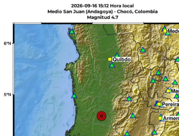Temblor en Colombia.