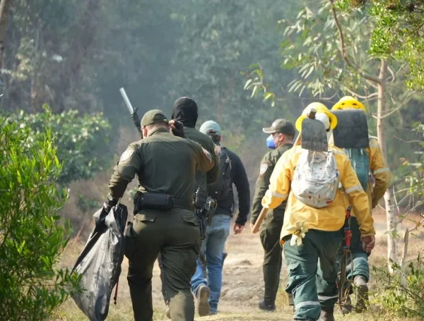 Incendio forestal en Villa de Leyva