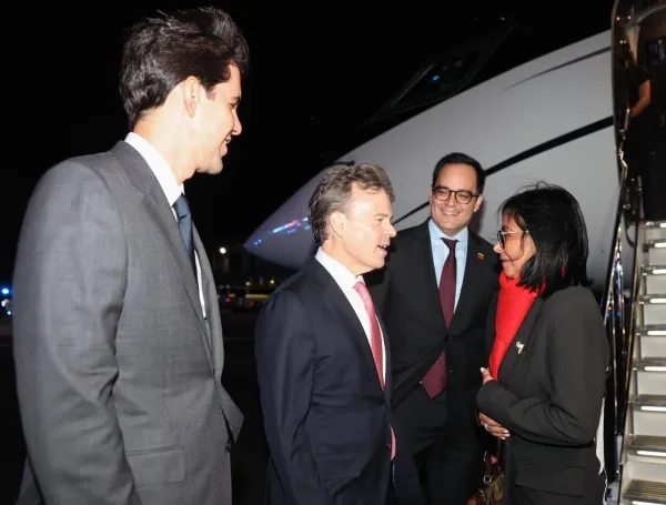 Delcy Rodríguez a su llegada a Estados Unidos.