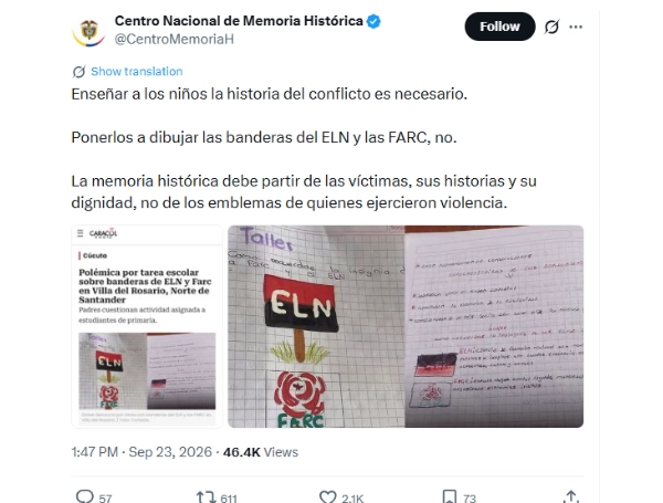 Centro Nacional de Memoria Histórica se pronunció