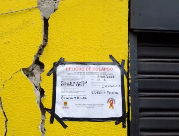 Colapsó vivienda que había quedado afectada por terremoto de 7,4 en Pereira