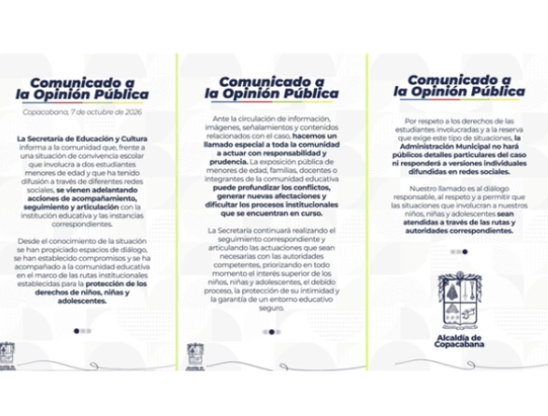 El Comité de Convivencia Escolar analiza lo ocurrido en la institución.
