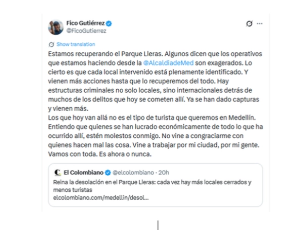 La intervención busca mejorar la seguridad y la convivencia en este sector de El Poblado.