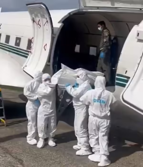 La Dijin se encargó del transporte de los cuerpos.
