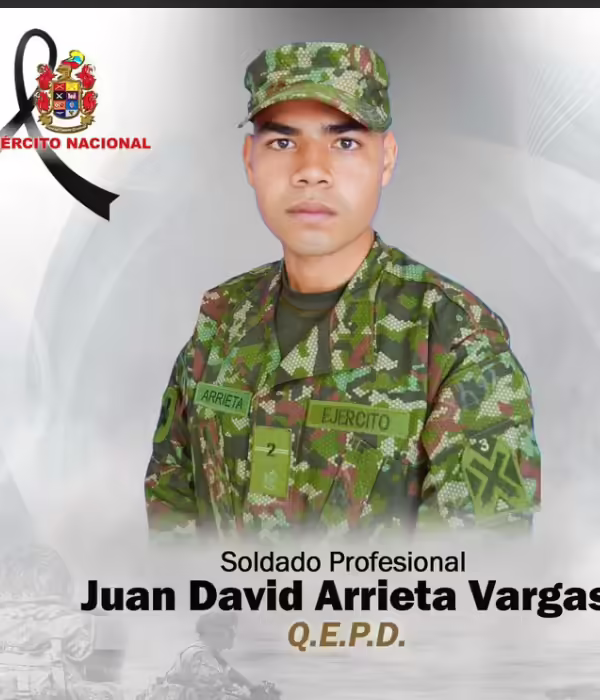 El soldado profesional Juan David Arrieta, asesinado por disidentes de Farc en el Valle.