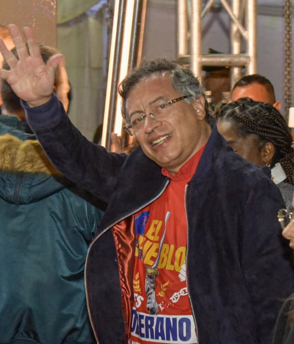 Presidente Gustavo Petro en la Plaza de Bolívar este 24 de octubre