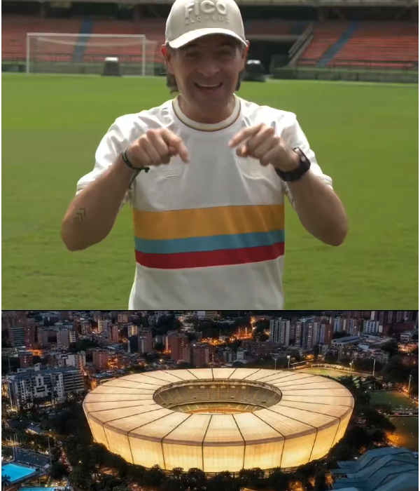 Federico Gutiérrez, alcalde de Medellín, muestra cómo quedará el Estadio Atanasio Girardot.