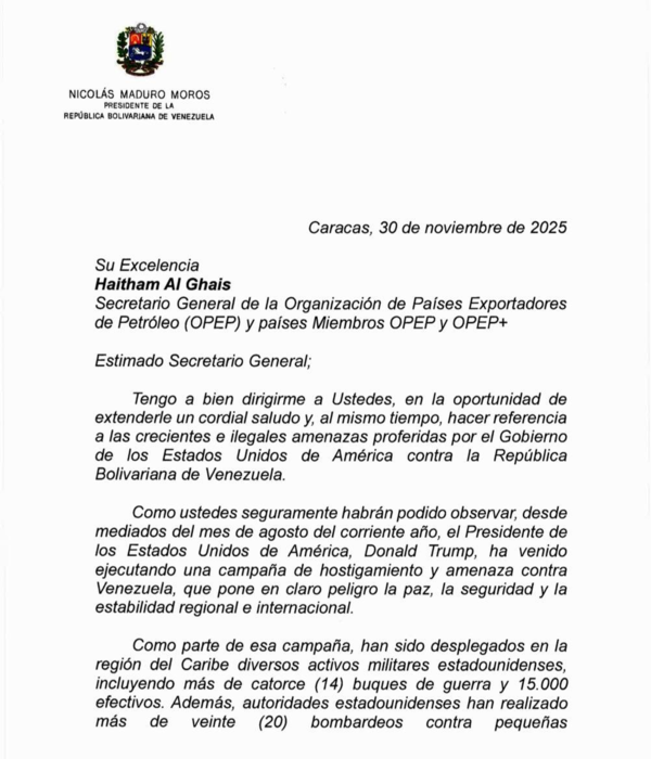 Carta de Maduro