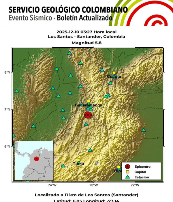 Reportan sismo en la madrugada de este 10 de diciembre.