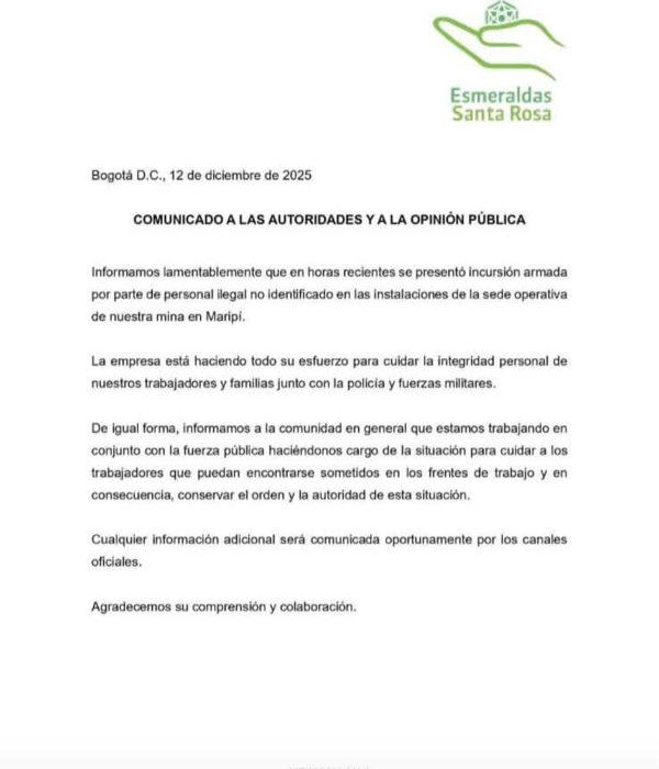 Comunicado Esmeraldas Santa Rosa.
