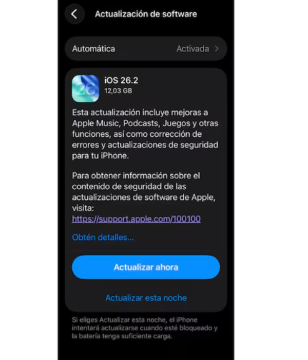 Llegó actualización iOS 26.2 al iPhone y estos son los seis cambios que ...