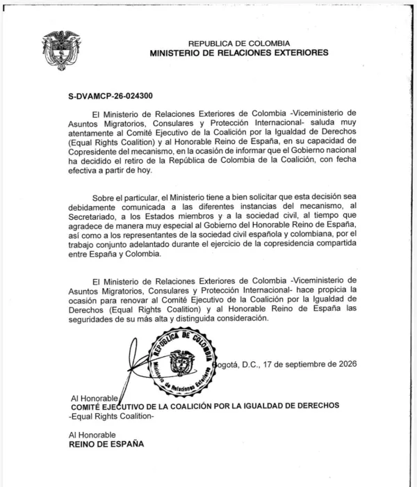 Gobierno retira a Colombia de coalición internacional por los derechos de personas Lgbti: ¿qué implica?