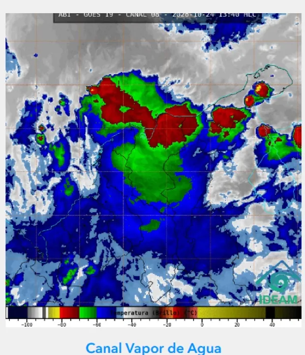 Imagen satelital del Ideam en tiempo real.