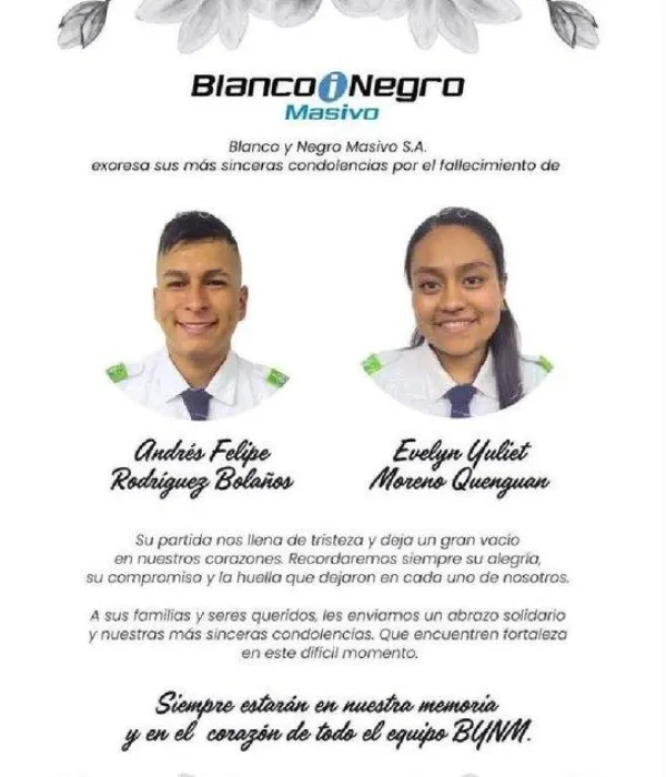 Las víctimas del accidente en moto este 25 de octubre, en Cali.